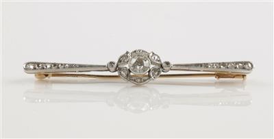 Altschliffbrillant Diamant Brosche, zus. ca. 0,60 ct - Jewellery and watches