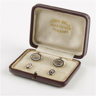Diamant, Herrengarnitur um 1900 - Schmuck & Uhren