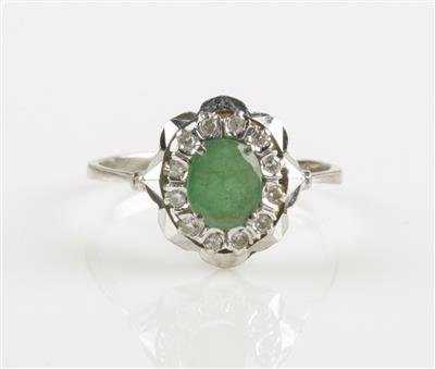 Diamant Smaragdring - Klenoty a Hodinky