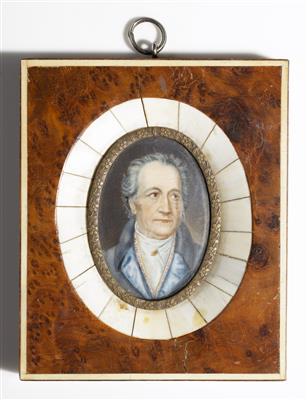 Bildnisminiatur Johann Wolfgang von Goethe (1749-1832), um 1900 - Umění a starožitnosti