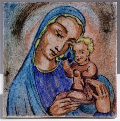 Bildplatte "Madonna mit Christuskind", wohl Schleiss Gmunden - Kunst & Antiquitäten