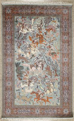 Kaschmir Seidenteppich, ca. 218 x 137 cm, Indien, Ende 20. Jahrhundert - Arte e antiquariato