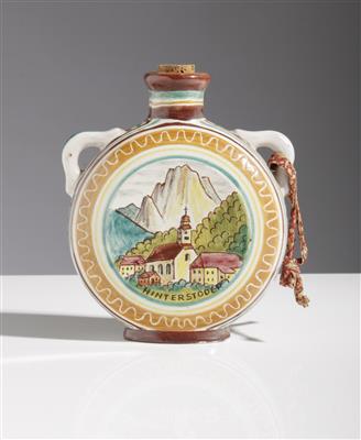 Plattflasche, Gmundner Keramik, Mitte 20. Jahrhundert - Kunst & Antiquitäten