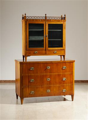 Biedermeier Vitrinen-Aufsatzkommode, um 1820 - Antiques and art