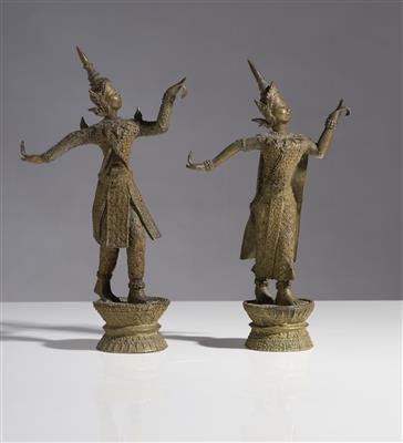 Paar thailändische Tänzerinnen - Arte e antiquariato