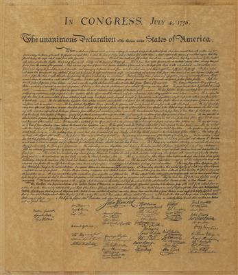 Unabhängigkeitserklärung der Vereinigten Staaten von Nordamerika am 4. Juli 1776 - Umění a starožitnosti