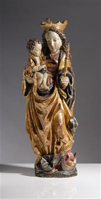 Madonna mit Christuskind im gotischen Stil, Südtirol, 20. Jahrhundert - Kunst & Antiquitäten