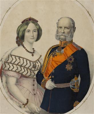 Portrait des Deutschen Kaisers Wilhelm I. von Preußen und Augusta von Sachsen-Weimar-Eisenach - Kunst & Antiquitäten