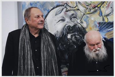 Portraitfoto Hermann Nitsch (Wien 1938 geb.) und Christian Ludwig Attersee (Preßburg 1940 geb.) - Obrazy