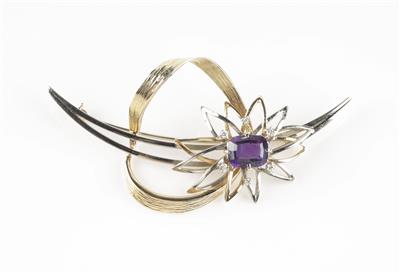 Brillant Amethyst Brosche - Jewellery and watches