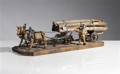 Modell eines Holzfuhrwerks - Antiques and art