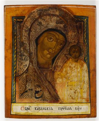 Russische Ikone, Gottesmutter von Kasan, 19. Jahrhundert - Arte e antiquariato