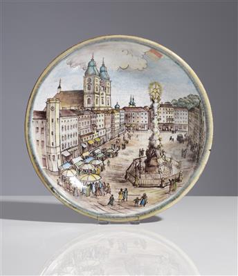 Schale "Linzer Hauptplatz", Matthäus Fellinger (1924-2002), Schleiss Gmunden - Antiques and art