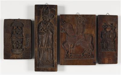 Vier Marzipan- oder Lebzeltmodeln, Alpenländisch, 19. Jahrhundert - Arte e antiquariato