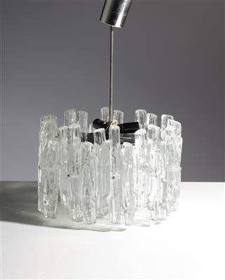 Deckeleuchte, sog. "Eisglasluster", wohl J. T. Kalmar, Wien, um 1965 - Antiques and art