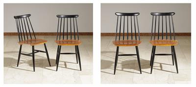 Vier Sessel, sog. "Fannet chairs", Entwurf Illmari Tapiovaara, Skandinavien, 1950er Jahre - Antiquitäten, Möbel & Teppiche