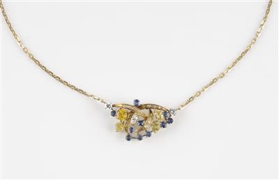 Brillant Diamant Saphir Collier - Schmuck und Uhren