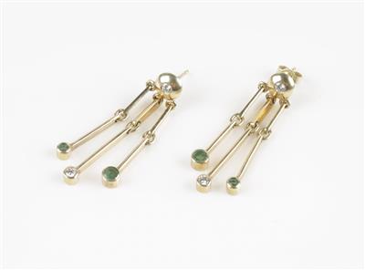 Brillant Smaragd Ohrgehänge - Schmuck und Uhren