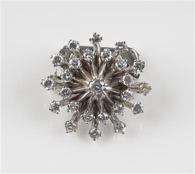 Brillantbrosche/Perlenverkürzer, zus. ca. 1,30 ct (grav.) - Schmuck & Uhren