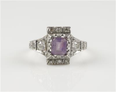 Diamant Amethystring, Diamanten zus. ca. 0,60 ct - Schmuck & Uhren