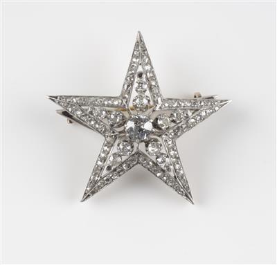 Altschliffbrillant Diamantrauten, Sternbrosche zus. ca. 3,50 ct - Gioielli e orologi