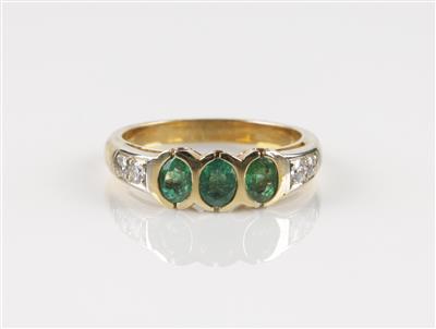 Diamant Smaragd (beh.) Ring - Klenoty a Hodinky