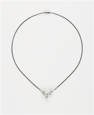Diamant Smaragd Collier - Klenoty a Hodinky