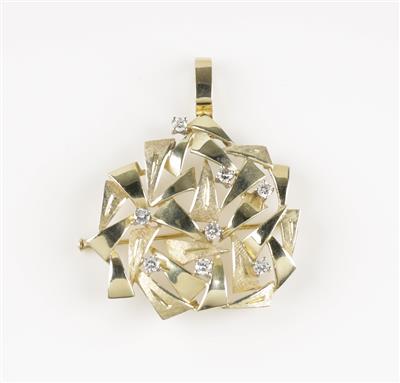 Brillant Anhänger/Brosche, zus. ca. 0,80 ct - Schmuck & Uhren