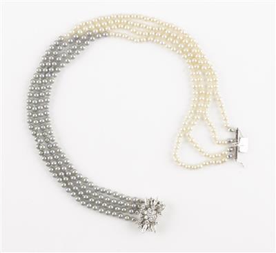 Brillant Diamant Kulturperlencollier - Jewellery and watches