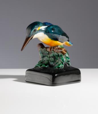 Eisvogel, Entwurf Franz Schleiss (1884-1969) um 1916/18, Ausführung: Gmundner Keramik, um 1917/23 - Arte e antiquariato