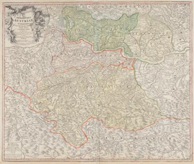 Landkarte von Oberösterreich, Johann Baptist Homann (Oberkammlach 1664-1724 Nürnberg), Nürnberg, um 1712 - Umění a starožitnosti