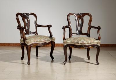 Paar barocke Armlehnstühle, 18. Jahrhundert - Antiquitäten, Möbel & Teppiche