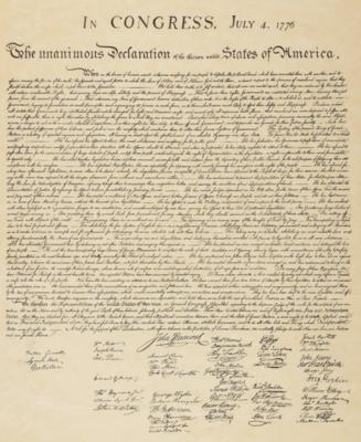 Unabhängigkeitserklärung der Vereinigten Staaten von Amerika am 4. Juli 1776 - Arte e antiquariato