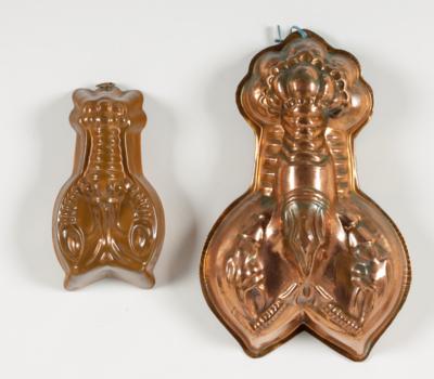 Zwei Pastetenformen in Form von Krebsen, 19. und 20. Jahrhundert - Antiquitäten, Möbel & Teppiche