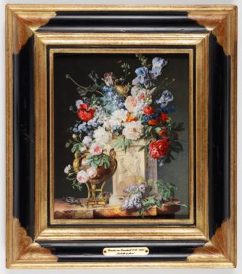 Porzellanbild "Corbeille de fleurs", Porzellanmanufaktur Plaue, Deutschland um 2000 - Antiques and art