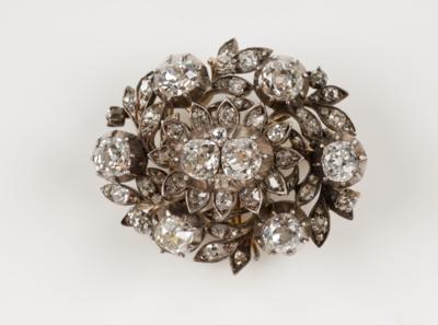 Altschliffbrillant Diamantbrosche, zus. ca. 5,50 ct Ende 19. Jahrhundert - Schmuck & Uhren