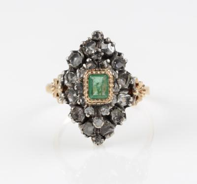 Diamantrauten Smaragdring - Jewellery and watches