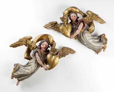 Paar fliegende Leuchterengel, 18. Jahrhundert - Antiques and art