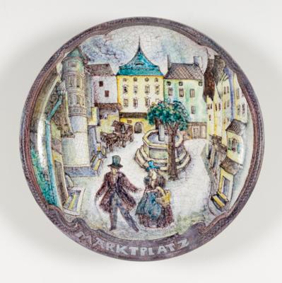 Schale "Hauptplatz in Gmunden", wohl Schleiss Gmunden - Kunst & Antiquitäten