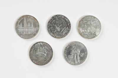 5x 500 Schilling Münzen - Silber