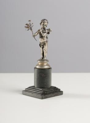 Miniatur Silber Amor auf Postament, Deutschland, um 1900/1920 - Argenti