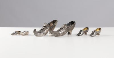 Sechs Silberschuhe, um 1900 - Silver