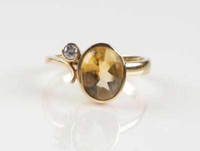 Brillant Citrin Ring - Schmuck & Uhren