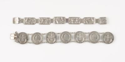 2 Armbänder um 1900 u. a. Habsburg 20 Kreuzer - Schmuck & Uhren