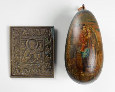 Ikone "Hl. Nikolaus der Wundertäter", Russland, 19. Jahrhundert - Umění, starožitnosti, šperky
