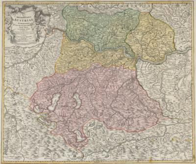 Johann Baptist Homann (Oberkammlach 1664-1724 Nürnberg), Landkarte von Oberösterreich - Antiquitäten, Möbel & Teppiche