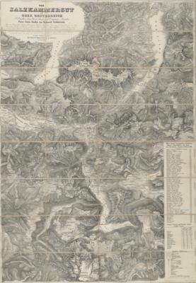 Landkarte: Das Salzkammergut in Ober Österreich, 1870 - Umění, starožitnosti, šperky