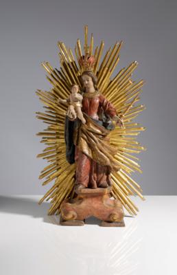 Madonna mit Christuskind im Strahlenkranz, Süddeutsch, Ende 18./frühes 19. Jahrhundert - Arte, antiquariato e gioielli