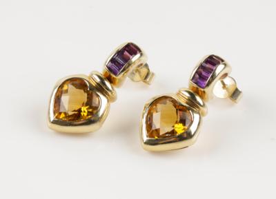 Citrin Amethyst Ohrgehänge - Schmuck & Uhren