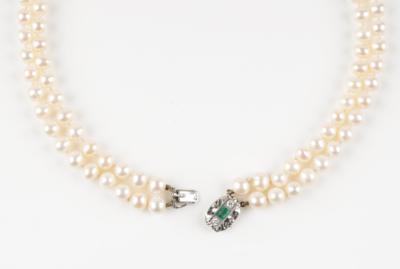 Brillant Smaragd Kulturperlen Halskette - Jewellery and watches